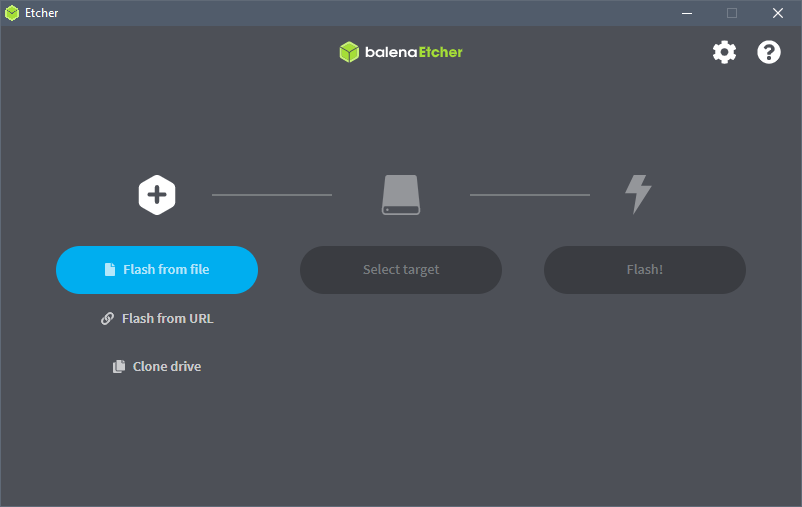 The Balena Etcher interface.